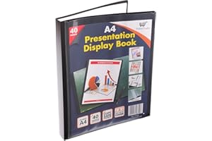 HABERCRAFTS Classeur de présentation à 40 pochettes en plastique - Format A4-80 vues