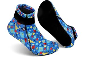 Gogokids Chaussettes en Néoprène 3mm pour Enfants, Chaussettes de Plongée Thermiques Antidérapantes pour Garçons, Filles, pour Natation, Surf, Plongée en Apnée, Rafting, Plage et Piscine