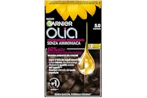 Garnier Olia Tinta Capelli, Senza Ammoniaca, Copre il 100% dei Capelli Bianchi, Formula Formula Vegana, Castano