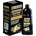 Baspari VIP Ginger Black Hair Dye Shampoo Turn your white & grey hair in Just 5 mints & long lasting Result (Black) (500 ML) شامبو صبغ الشعر الأسود بالزنجبيل