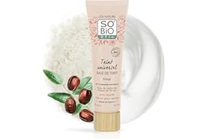 SO'BIO ÉTIC LÉA NATURE SO BiO étic| Base de Teint certifié Bio – Teint Universel | Hydrate & Matifie le teint | Prolonge la tenue du maquillage | Texture crémeuse | Poudre de riz | Vegan | Made in France | 30 ml