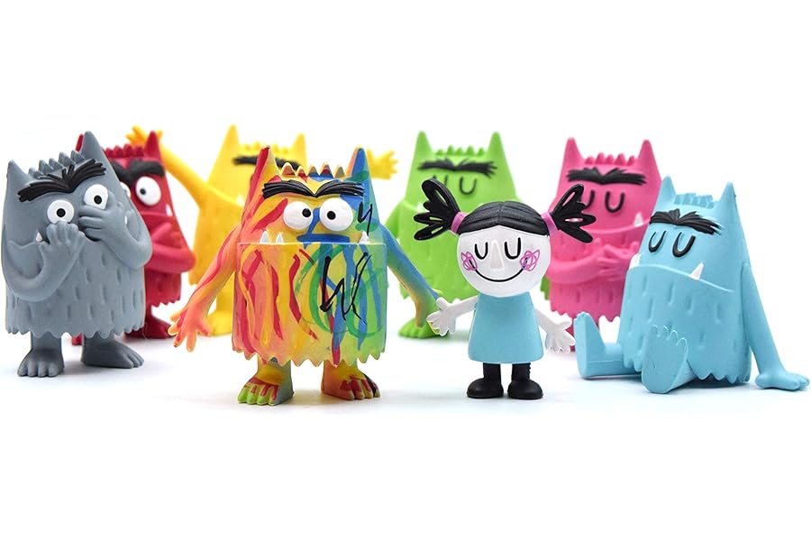 Comansi, The Colour Monster Figures, Set The Colour Monster Toys, 8 Pieces (Confused, Sad, Angry, Scared, Happiness, Calm, Love and Nuna), Designed to Help Young Children Manage their Emotions