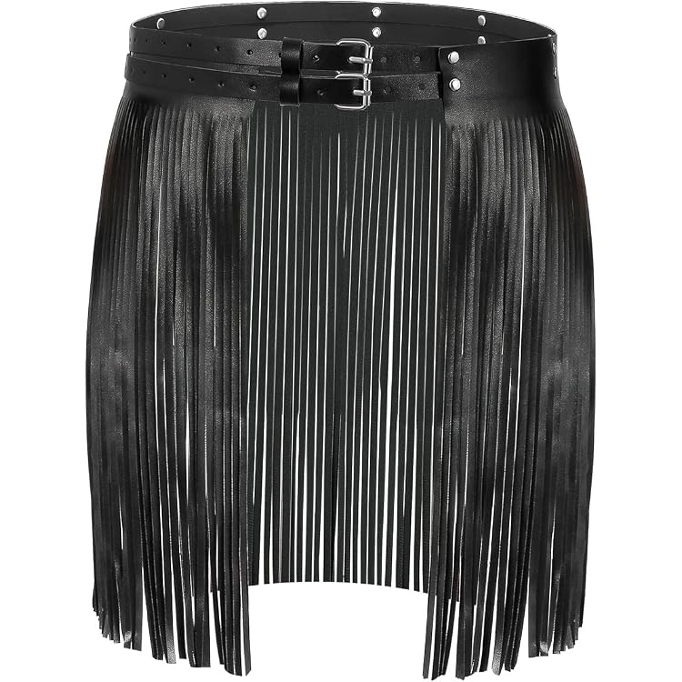 Fenyong Leather Fringe Skirt Tassel Hip Scarf Summer Beach Belts for Women Black Amazon.com: Fenyong Leather Fringe Skirt Tassel Hip Scarf  main image 3