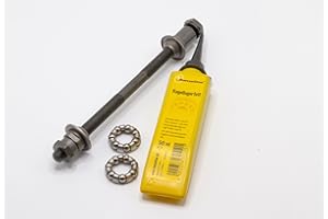 GreVeloro® Fahrrad Hinterachse Point Vollachse 178 mm Set mit 2 Kugellager + passendes Kugellagerfett von Hanseline Hinter-Achsen-Set Kugellager Kugellager-Fett