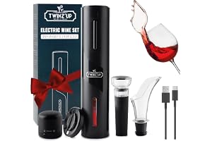uppladdningsbar elektrisk korkskruv med folieskärare, hällluftare, vakuumpump, propp och USB-kabel - present till män och för vinälskare