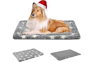 EMPSIGN Large Dog Bed Washable Reversible Cool and Warm Mattress for Crate with Removable Cover, Grey, 122x76x2.8cm