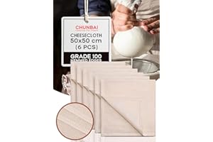 Etamine Alimentaire, CHUNBAI® 6 Pezzi Cheese Cloth, Mousseline, étamine (tissu), Etamine a Confiture, Filtre Alimentaire, Gaze Alimentaire, Mousseline à Gelée et Coulis, Mousseline Alimentaire