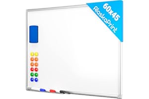 ‎ALASKAPRINT Alaskaprint Whiteboard magnetisch Magnettafel Magnetwand beschreibbar Pinnwand Tafel mit Alurahmen inklusive 3 Stifte, 12 Magnete und Schwamm 60 cm x 45 cm (B x H)