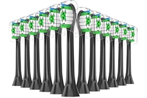 SPSH 12er Ersatzbürsten Kompatibel mit Philips Sonicare Elektrische Zahnbürste,Bürstenköpfe Zahnbürstenaufsatz für Phillips Sonicare(Schwarz)