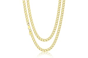 Suplight Mens Necklace Stainless Steel Chains, Silver/Gold/Black Plated Punk Miami Curb Link Chains, 4MM/6MM/9MM Cuban/Square Box/Figaro Necklace Jewellery Gifts for Men 18" 20" 22" 24" 26" 28" 30"