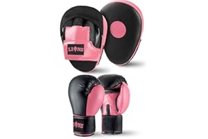 Lions Star Boxing Gloves and Pads Set For Men Women, Pair of Boxing Gloves with Hook and Jabs Mitts Focus Pads, Punching Sets Ideal for Punch Bag MMA Martial Arts