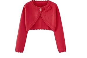 Proumhang Cardigan Bolero Shrug da Bambina Maglioni a Maniche Lunghe in Cotone Scialle a Un Bottone Giacca Felpa Cappotti Vestito Chlidren Coprire per 3-10 Anni