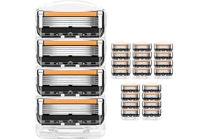 POLETOM 24PCS Men's Razor Blades Compatible with Gillette ProGlide, Manual Shaving Precision Blade