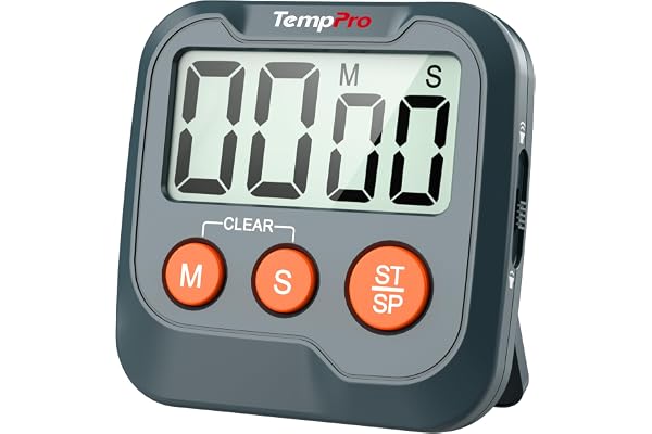 ThermoPro TM03W Kökstimer Digital Matlagningstimer Med stor LCD-skärm Stora Siffror Larmvolym Justerbar Timerklocka Multifunktionell Nedräkningstimer