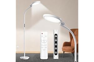 HOTTOERAK Round Floor SAD Lamp, 10000 Lux UV-Free Sad Light Lamp with 5 Colors Temperature & 5 Brightness, Sunlight Lamp for Working/Resting/Lift Mood [Energy Class F]