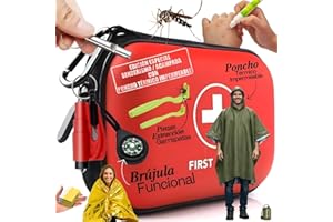 GENÉRICO Botiquín de Primeros Auxilios – Kit Primeros Auxilios Coche, Casa, Oficina, Viaje, Camping – Botiquín Compacto Portátil, Botiquin viaje (Rojo Senderismo/Acampada Poncho Térmico Impermeable)