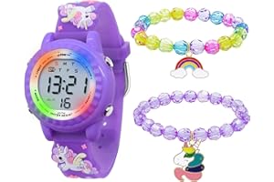 HMJIA 3D Cartoon Design zegarek na rękę dla dzieci, chłopców i dziewczynek, wodoszczelny zegarek dziecięcy z budzikiem/datą/stoperem/LED