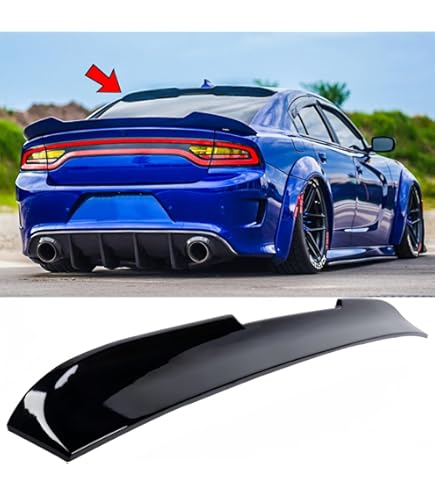 thumbnail image 2 of For 2011-23 Dodge Charger Gloss Black Hellcat Style Spoiler + Smoked Wicker Bill 2 of 5