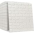 N / B Makeup Toy PE foam 3D Wall Tile Pattern Self-adhesive Anti-collision Waterproof Wall Sticker Brick Pattern Wallpaper Continuous Brick Pattern Sticker Wallpapers (77x70cm) (4 Piece)