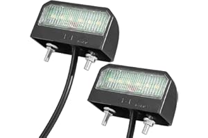 ETUKER 2x Éclairage Plaque Immatriculation LED Blanche Froide 12V 24V Universel ECE Etanche Feux Arrière de Plaque d’Immatriculation pour Remorque Voiture