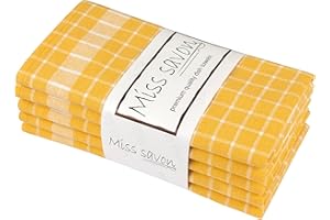 MISS SAVON Strofinacci Cucina Set di 5 Canovacci Cucina Cotone 100% Stracci Cucina Set Strofinacci Cucina Giallo di Alta qualità (Giallo, Set da 5)