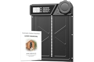 MASTERFUN Large Automatic Chicken Coop Door, Aluminum Chicken Door with Manual & Timer Mode, Anti-Pinch & Battery Powered, Large Smart LCD Display, Perfect for Chickens, Ducks, and Geese