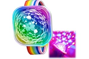 OKMINI Disco Ball Wristband,Disco Wristband Led Stage Light Watch,Disco Ball Light with Sound Activated,Rechargeable Wrist Disc/o Ba/ll Lig/ht,Portable Di/SCO Ligh/t Bracelet for Home,Car