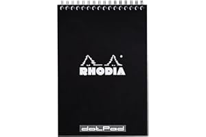 RHODIA 165039C – Notes spiralny w kolorze czarnym – A5 14,8 x 21 cm – punktowy układ stron – 80 kartek z mikroperforacją – papier Clairefontaine 80 g/m² – miękka i wytrzymała okładka