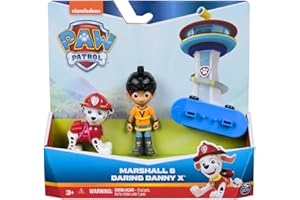 Paw Patrol Marshall and Daring Danny X Figures set with Skateboard, Kids’ Toys for Boys and Girls Aged 3 and Up