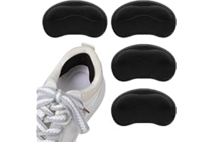 SIBBA 2 Pair Heel Cushion Pads, Self-Adhesive Heel Grips Inserts for Boots Loose Shoes Too Big, Anti Blister Shoe Liners Heel Protectors, Reusable Heel Guards Liners for Women Men, Improve Shoe Fit (Black)