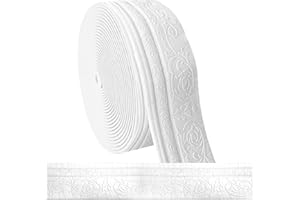 BCUUOZEEING Bordüre Selbstklebend Weiß -10m x 10cm x 5mm- 3D Stuckleisten Wand, Zierleisten Selbstklebend, Wasserdicht Wandbordüre, Leisten Selbstklebende, Roll Border Trims für Ecken Linien Decken Dekoration