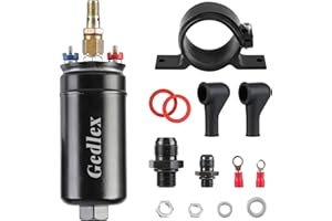 Gedlex Bomba Gasoil, 300L/H Universal Bomba Gasolina de Alto Flujo, 75 PSI Bomba de Gasolina 12V Alta Presion, Bomba Combustible Coche con Collarín de Choque per Gasolina