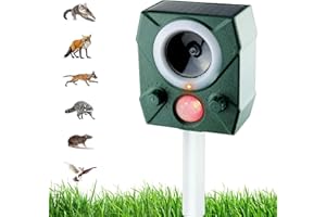 YOUKK Repellente per gatti, repellente per uccelli, protezione solare ad ultrasuoni, arresto di animali, gatti, ratti, cani, uccelli, volpi e altri, repeller all'aperto per animali con LED lampeggianti