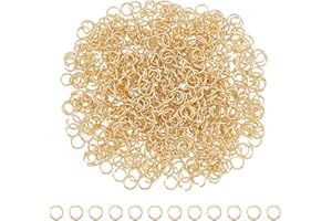 UNICRAFTALE UNICRAFTAL 800 Piezas 304 Anillos Abiertos Acero Inoxidable Anillos Redondos de 5 mm Anillos de Salto Dorados Conectores Metal para la Fabricación de Joyería y Llaveros Accesorios de Pendiente