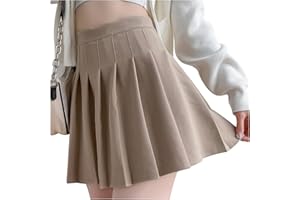 DRESHOW Mujer Elástica Plisada Minifalda Básica Informal Corto Falda