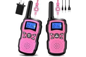 Wishouse Walkie Talkies for Kids Adults Rechargeable, Toys for 4 5 6 7 8 9 10 Year Old Boys Girls, PMR446 Kids Radios Long Range with Flashlight Lanyards, Camping Birthday Xmas Gifts Presents 2 Pack