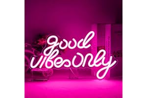 WANXING Buona Vibe solo il segno Neon buona Vibes LED Neon lettera rosa chiara parete Neon luce per camera da letto arredamento, festa di matrimonio, camera ragazze, Hotel, Bar