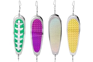 PENITUE 4 Sztuki Łezkowate Pływaki Wędkarskie Trolling Flashers, 14cm Odbijające Błystki Łososiowe Metalowe Pływaki Przynęty Wędkarskie dla Pstrąga Jeziorowego Halibuta Głębokowodne Trolling Akcesoria