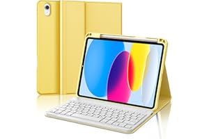 WINCHKING Tastiera per iPad 10 Generazione 10.9" 2022, Custodia con Tastiera per iPad 10 Generazione, Cover Tastiera Bluetooth Magnetica Staccabile Layout QWERTY Italiano per iPad 10 10.9 pollici 2022, Giallo