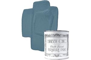 SHABBY CHIC FURNITURE PAINT Shabby Chic Chalk Based Furniture Paint - Water Based Interior & Exterior Matt Finish Paint (Cottage Blue) 100ml
