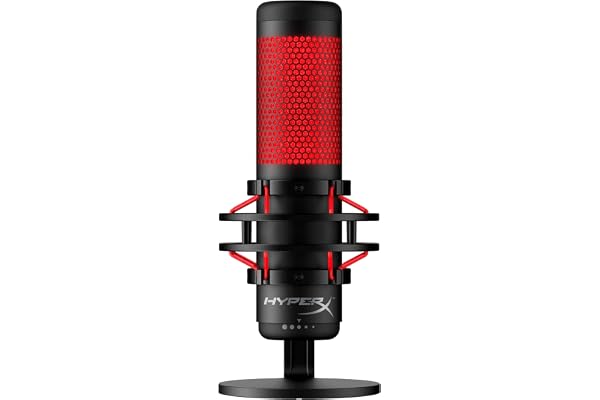 HyperX HX-MICQC-BK QuadCast - Micro Autonome Complet pour les streamers, créateurs de contenu et joueurs Noir