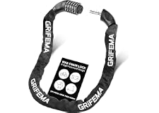 GRIFEMA, GAK1201-9 Stöldskydd Cykellås, Kedjelås med 5 Siffror Kombination för Cyklar, Motorcykel, Sparkcyklar, 90 cm