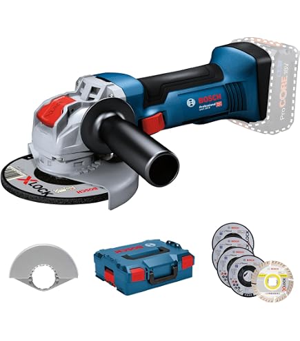 Bosch Professional BITURBO with X-LOCK GWX 18V-15 P cordless angle grinder (power like that of a machine with 1500 W corded, without batteries and charger, in cardboard box