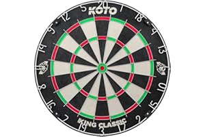 KOTO DARTS Tarcza KOTO King Classic Edition, zestaw darta bez zszywek, oficjalne wymiary turniejowe, cienkie okablowanie, pierścień z numeracją czerwonego, długa żywotność, wysokiej jakości sizal.