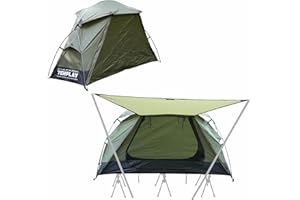 MTENPLAY TENPLAY 1 Man Oasis Tent 2kg Ultralight, 7001 Aluminium Poles, PU5000 Waterproof with 210T polyester, One-In-One Design, Compact Backpacking Tent with Ventilation Windows, For Hiking, Fishing, Travel