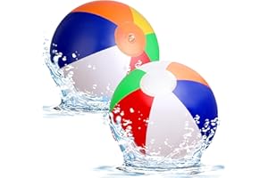 Abeillo Wasserball Aufblasbar, 2 Stück Aufblasbare Wasserbälle Dia. 33cm Inflatable Strandbälle, Schwimmball, Wasserball für Beach Balls Pool Party - Kinder und Erwachsene (13 Zoll)