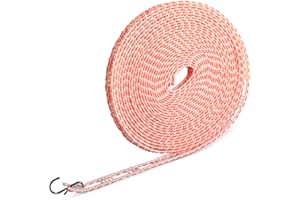 COMEHOME Corde à linge coupe-vent antidérapante de 10 m - Pour corde à linge suspendue, ligne de vêtements portable, pour l'extérieur, le camping, les voyages, la maison (orange et blanc)