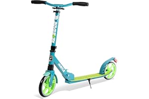 Hurtle Trottinette Enfant/ Adulte/Adolescent -Trottinette à 2 Roues avec Guidon T-Bar Réglable - Plateau Antidérapant en Alliage - Scooter Pliable Portables pour Enfants avec Sangle de Transport
