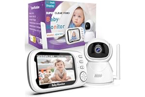 OBVHNUA Baby Monitor 3.5 Pollici Video Camera Direzionale 10x Zoom Digitale con Modalità VOX Attivazione Vocale 5M Visione Notturna Stanza 8 Ninnananne