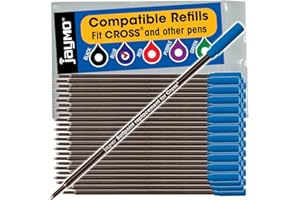 JAYMO Cross Ballpoint Pen Compatible Refills (Blue Cross 48)